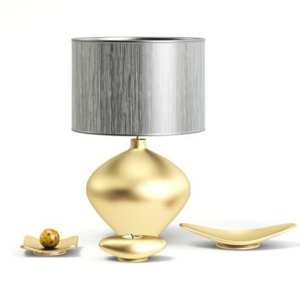 Golden Lamp with Decorations 3D Model