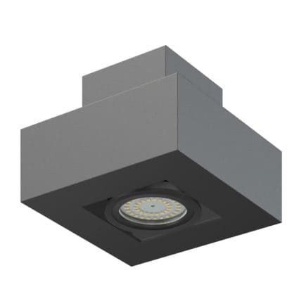 Black Rectangular Halogen Light 3D Model