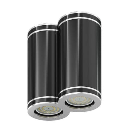 Double Black Cylindrical Light 3D Model