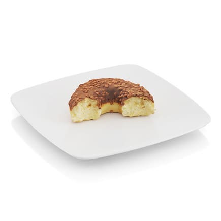 Bitten donut with chocolate