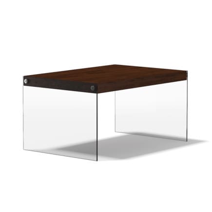 Wooden Coffee Table with Glass Sides