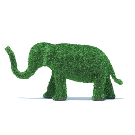 Elephant Shaped Hedge 3D Model