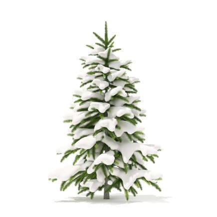 Fir Tree with Snow 3D Model 1.2m