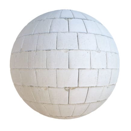 White Brick Wall PBR Texture