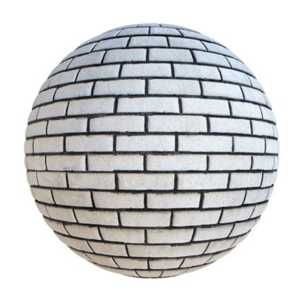 White Brick Wall PBR Texture